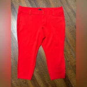 Torrid Cropped Trouser Pants Plus Size 22 - Womens Red All-Nighter Ponte